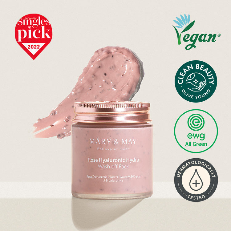 MARY & MAY | Rose Hyaluronic Hydra Wash Off Mask Pack