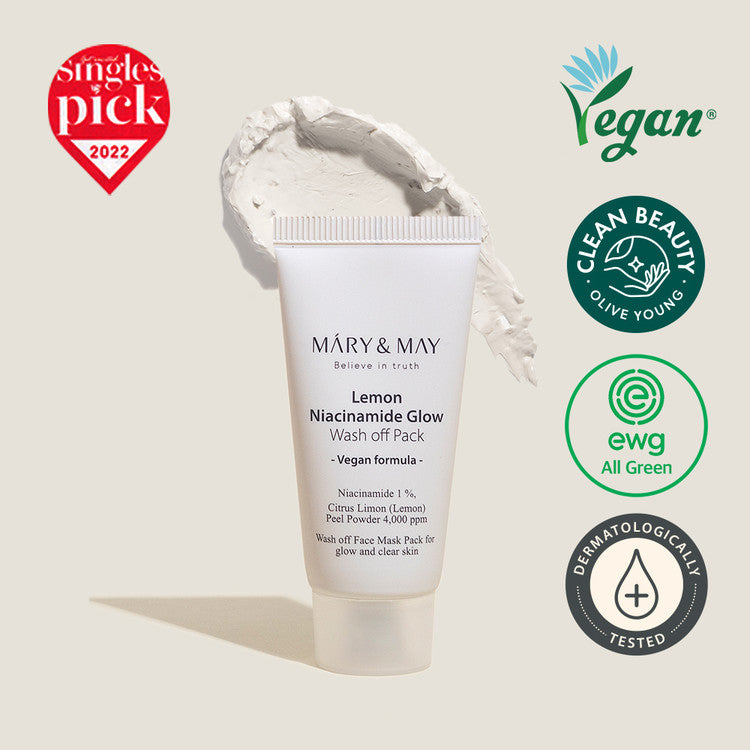 MARY & MAY | Lemon Niacinamide Glow Wash Off Mask Pack