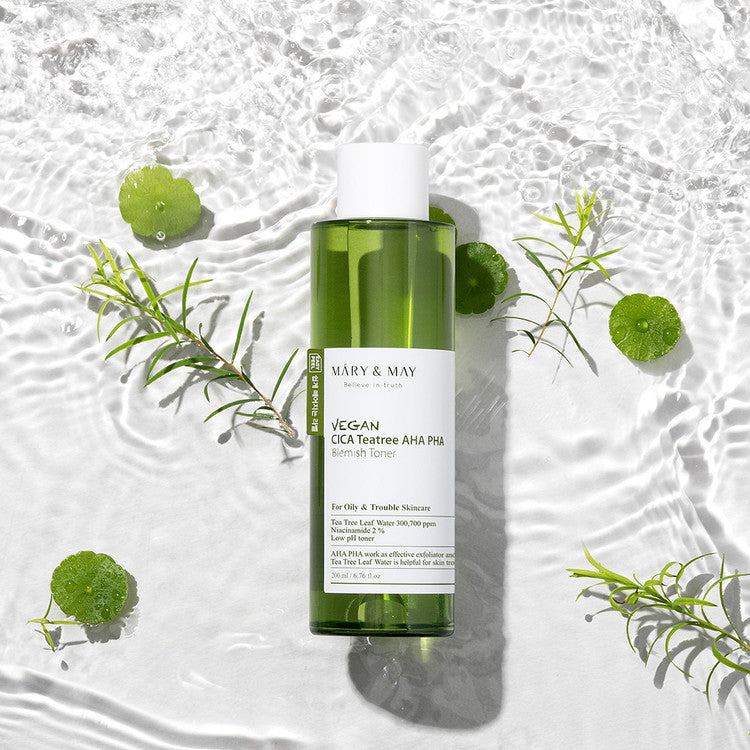 MARY &amp; MAY | Vegan Cica Teatree AHA PHA Blemish Toner